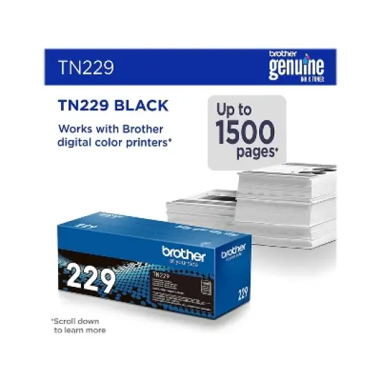 Brother TN229 Black Standard Yield Toner Cartridge (TN229BK) TN229BL image {3}