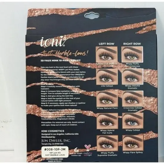 Ioni 10 Pairs Just Marble-Lous! faux mink lashes image {1}