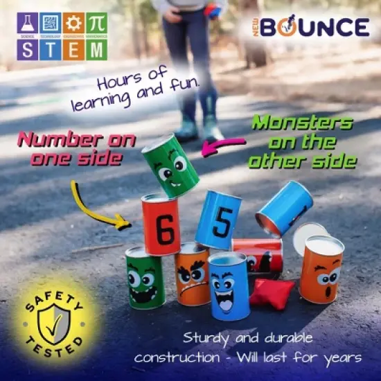 New-Bounce Bean Bag Can Toss Games - 2 in 1 Family Carnival Game Set image {2}