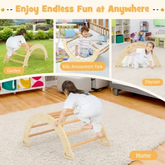 Costway 2-in-1 Arch Rocker with Soft Cushion Double-Sided Climbing Arch for Toddlers image {7}