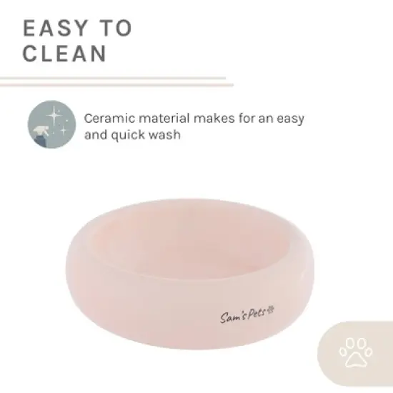Sam's Pets Short Tulip Pet Bowl In Glossy Pink image {6}