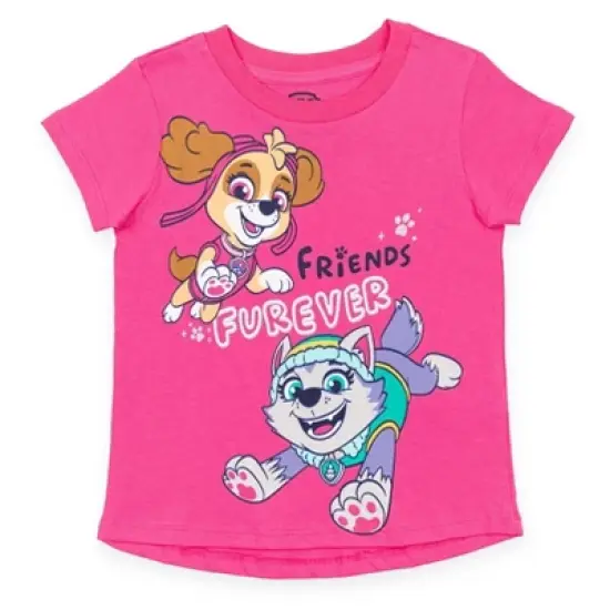 Nickelodeon Paw Patrol Chase Rubble Skye Everest Marshall 2 Pack Graphic T-Shirts Navy Blue / Pink  image {1}