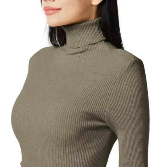 Zilpu  Lightweight Ribbed Turtleneck for Women - Slim Fit image {1}
