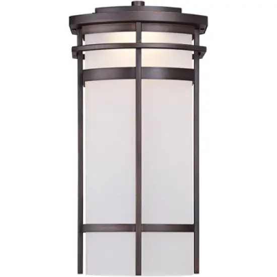 Possini Euro Design Theola Modern Outdoor Wall Light Fixture Bronze LED 16 1/4" Etched Glass Shade for Post Exterior Barn Deck House Porch Yard Patio image {2}