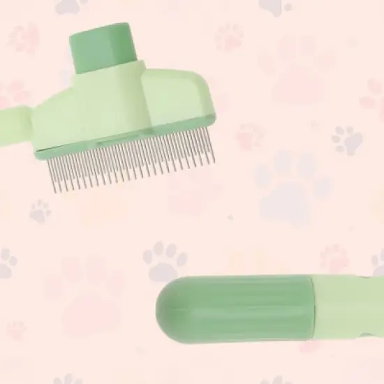 Unique Bargains Cat Grooming Brush with Release Button 1 Pc image {3}