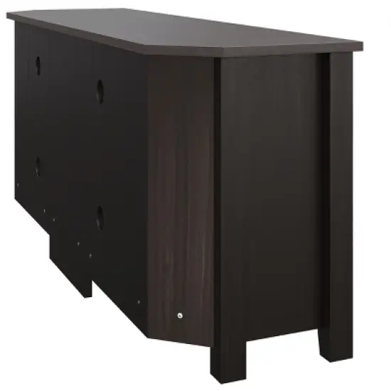 Entertainment Center - TV Stand Supports up to 65-inch TVs - Traditional Design with 4 Cubbies and 2 Shelves by Lavish Home (Espresso) image {2}