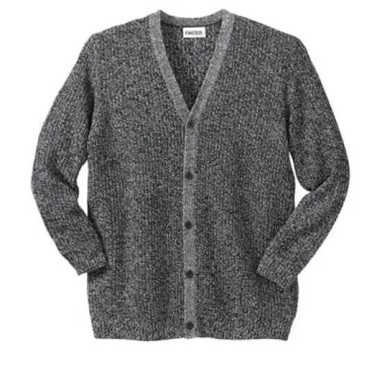 KingSize Men's Big & Tall Shaker Knit V-Neck Cardigan Sweater image {6}