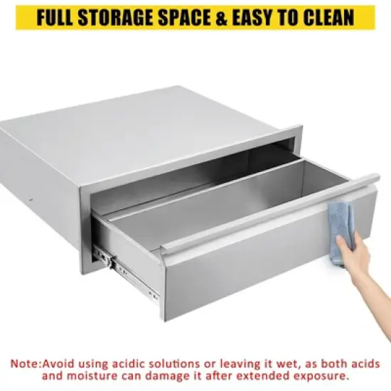 Outdoor Kitchen Drawers, Stainless Steel BBQ Drawer with Divider - Built-in Flush Mount for BBQ Islands image {1}