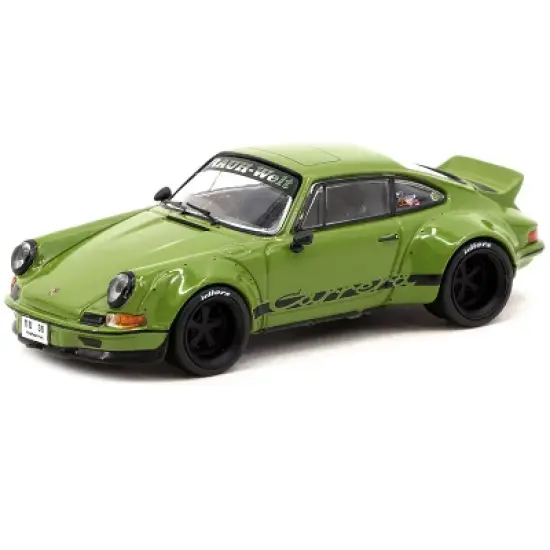 RWB Backdate Olive Green with Black Stripes "RAUH-Welt BEGRIFF" "Hobby64" Series 1/64 Diecast Model Car by Tarmac Works image {1}