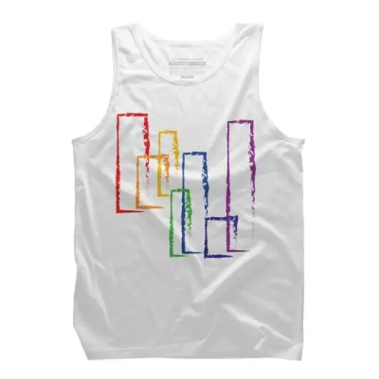Design By Humans Rainbow Rectangles Abstract By Tank Top image {3}