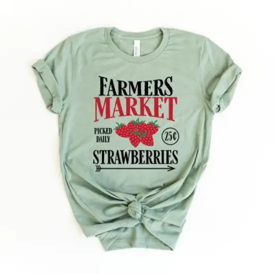 Simply Sage Market Women's Farmers Market Strawberries Short Sleeve Graphic Tee image {2}