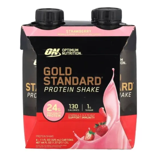 Optimum Nutrition Gold Standard&reg; Protein Shake, Strawberry, 4 Cartons, 11 fl oz (325 ml) Each image {3}
