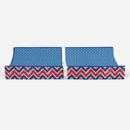 Bacati - MixNMatch Navy/Red Pin Dots Changing Pad Cover image {5}