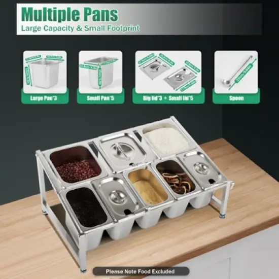 YIYIBYUS Stainless Steel Expandable Spice Rack Organizer , Adjustable Length image {5}