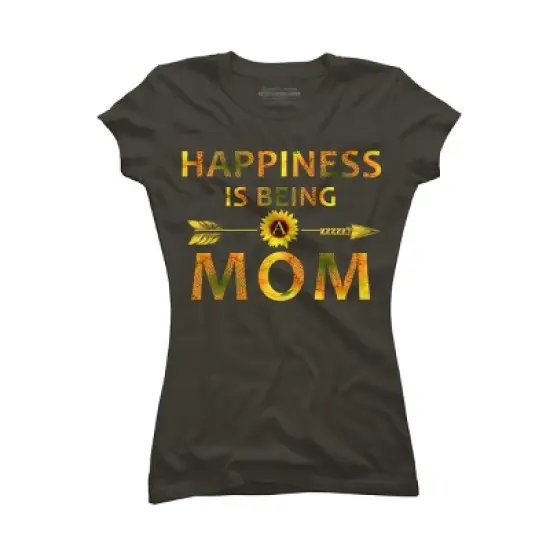 Junior's Design By Humans Happiness is Being a Mom Sunflower Arrow By shirtpublic T-Shirt image {4}