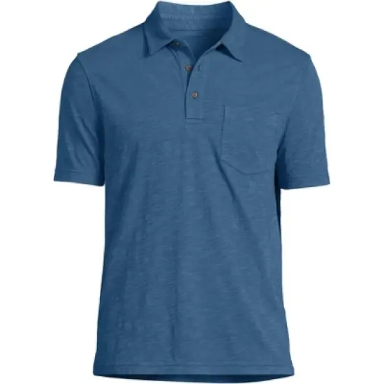 Lands' End Men's Short Sleeve Slub Pocket Polo image {9}