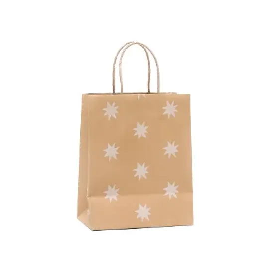 Small Recycled Paper Star Kraft Gift Bag Brwon/White - Spritz&trade; image {2}