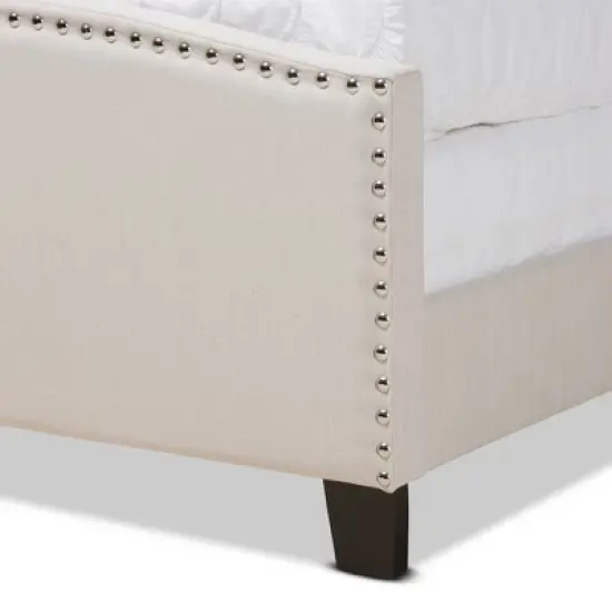 Morgan Fabric Upholstered Panel Bed - Baxton Studio image {4}