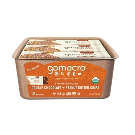 GoMacro&nbsp; Double Chocolate + Peanut Butter Chips MacroBar - 1ct/ 2.3oz image {2}