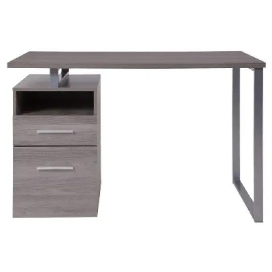Emma and Oliver Desk with Two Drawers and Metal Frame image {8}