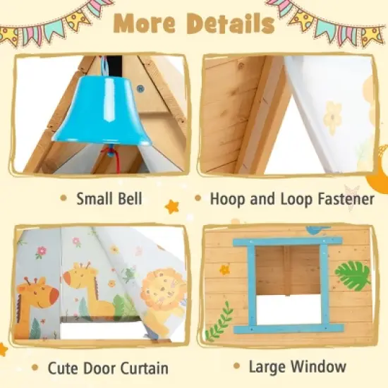 Costway Climbing Triangle with Tent Triangle Climber Crawling Toys for Kids & Baby image {6}