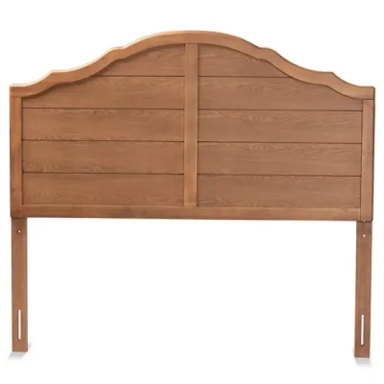 Full Clive Vintage Traditional Farmhouse Wood Headboard Walnut - Baxton Studio image {1}