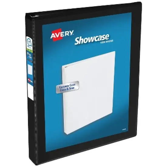Avery Showcase 1" 3-Ring View Binders Slant Ring Black (19600) image {6}