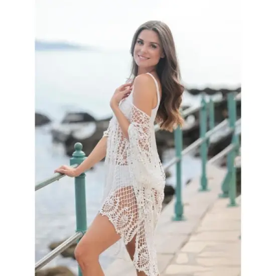 Shiraleah White Crochet Swim Cover-Up image {2}