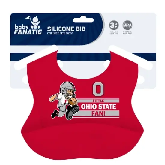 BabyFanatic Officially Licensed Unisex Silicone Baby Bib - NCAA Ohio State Buckeyes image {2}