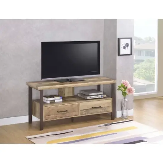 Morello 2 Drawer TV Stand for TVs up to 55" Weathered Pine - Coaster image {1}