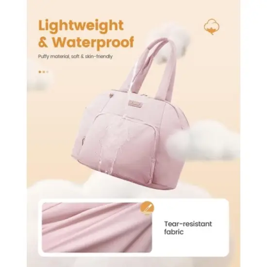 Itopfox Lightweight Puffer Diaper Tote Bag with Changing Pad, Large Capacity Multi-pocket Travel Hospital Gym Bag image {1}