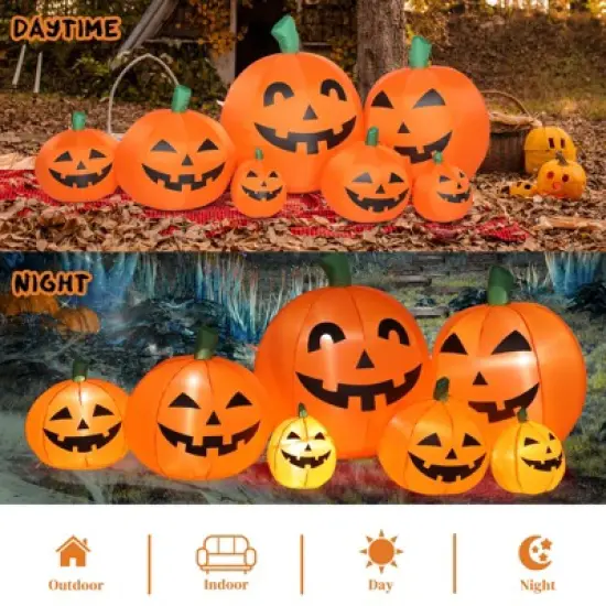 7ft Pumpkin Inflatable Halloween Decoration image {3}