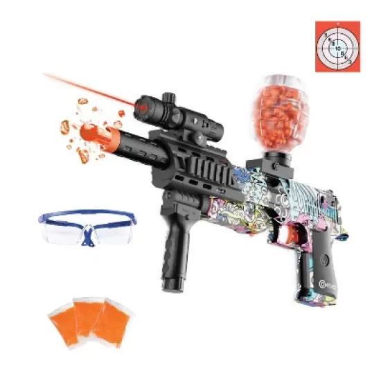 Contixo GB1 Gel Ball Blaster with Eco-Friendly & Auto Modes, Laser Guide and Transformable, 50ft+ Range with 30000 Water Gel Beads, Goggles image {1}