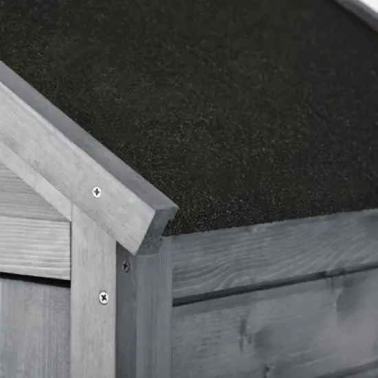 5.8ftx3ft Outdoor Wood Lean-to Storage Shed Tool Organizer with Waterproof Asphalt Roof, Lockable Doors, 3-tier Shelves-ModernLuxe image {9}