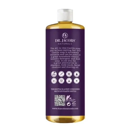 Dr. Jacobs Naturals Multipurpose All in 1 Castile Soap- Lavender -Vegan image {3}