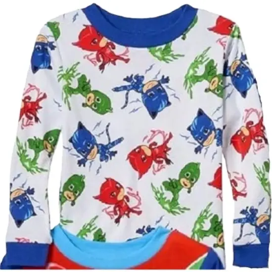 PJ Masks Toddler Boys' 4-Piece Cotton Pajama Sets, Multi/Crew, 2T image {2}