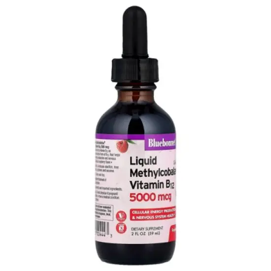 Bluebonnet Nutrition CellularActive&reg; Liquid Methylcobalamin Vitamin B12,  Raspberry, 5,000 mcg, 2 fl oz (59 ml) image {3}