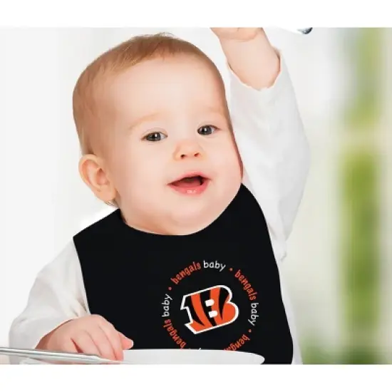 Baby Fanatic Officially Licensed Unisex Baby Bibs 2 Pack - NFL Cincinnati Bengals image {3}
