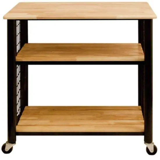 Wood Contemporary Kitchen Cart in Black - Catskill Craftsmen image {3}