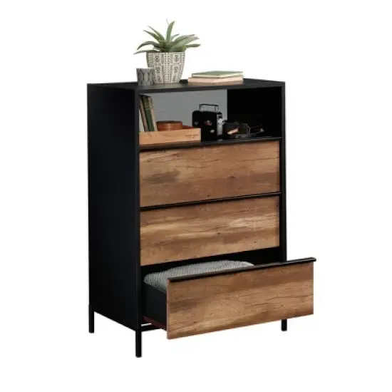 Boulevard Cafe 3 Drawer Chest Black - Sauder image {1}