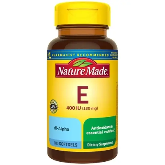 Nature Made Vitamin E 180mg (400 IU) dl-Alpha for Antioxidant Support Softgels - 100ct image {10}