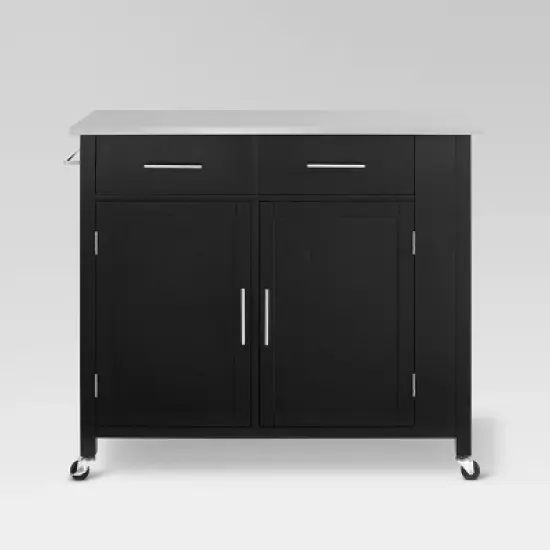 Full Savannah Stainless Steel Top Kitchen Island Cart - Crosley image {1}