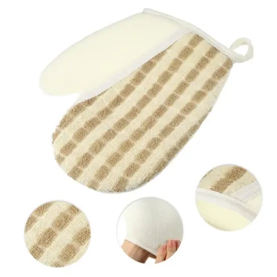 Unique Bargains Bath Shower Gloves 8.66"x7.09" Orange 1 Pc image {5}