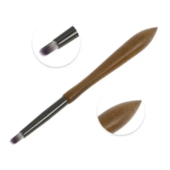 Unique Bargains Smudge Nail Painting Brushes Set for Polish Painting Home DIY Brown 3 Pcs image {2}