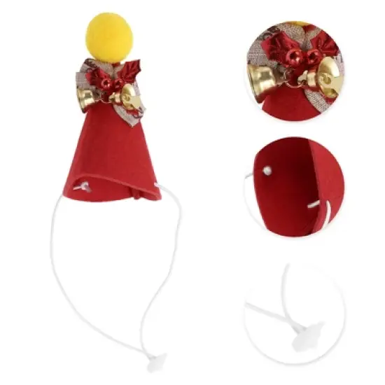 Unique Bargains Halloween Pet Headwear Hat 4.33"x3.94" Red 1 Pc image {2}