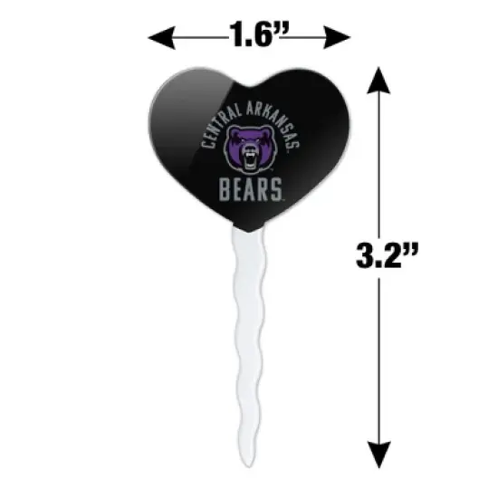 University of Central Arkansas Bears Heart Love Cupcake Picks Toppers Decoration Set of 6 image {5}