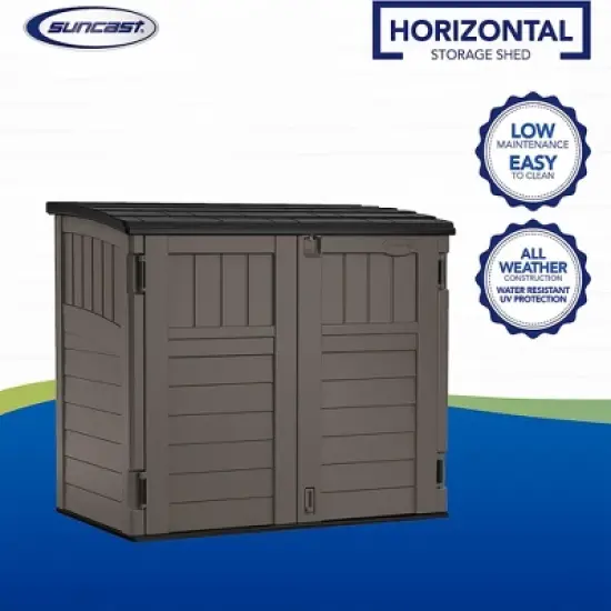 Suncast Outdoor Storage Shed for Backyard and Garden, Horizontal, 4' x 2.5', Stoney Grey - Portable Utility Deck and Cabinet for Tools, Equipment, and image {2}