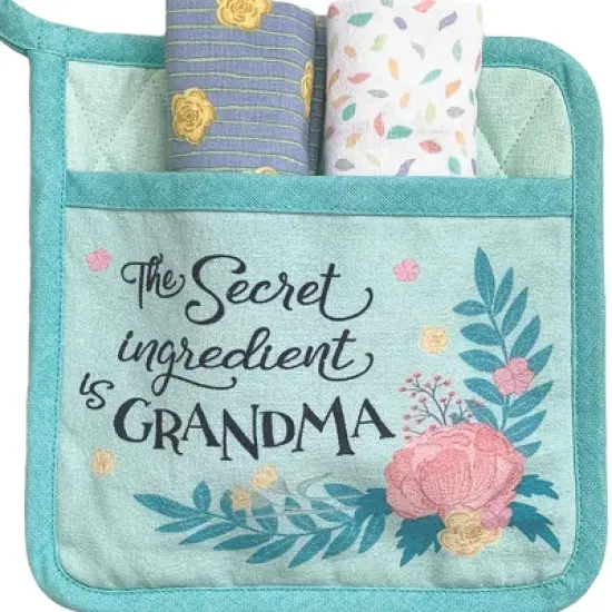 C&F Home "The Secret Ingredient Is Grandma" 4-Piece Potholder Gift Set image {2}