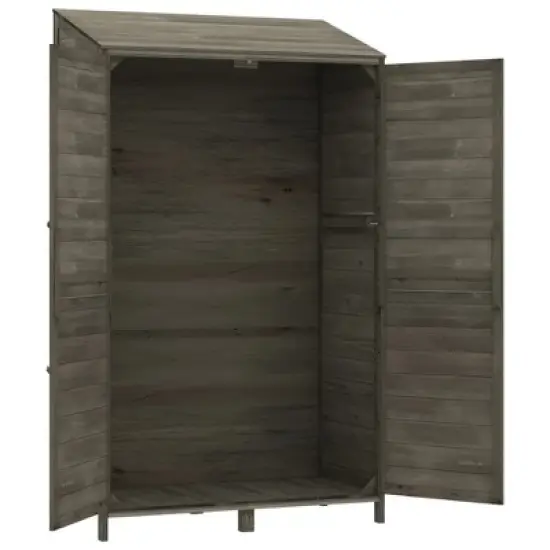 vidaXL Garden Shed for Tool Storage House Outdoor Backyard Solid Fir Wood - Anthracite 40.2" x 20.5" x 68.7" image {6}