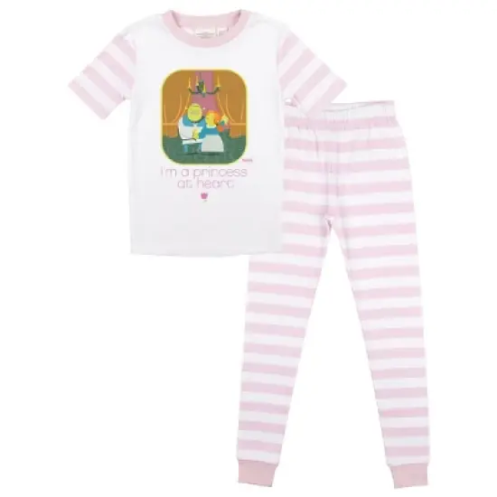 Shrek Fiona "I'm A Princess At Heart" Youth Girls Short Sleeve Pajama Set image {4}